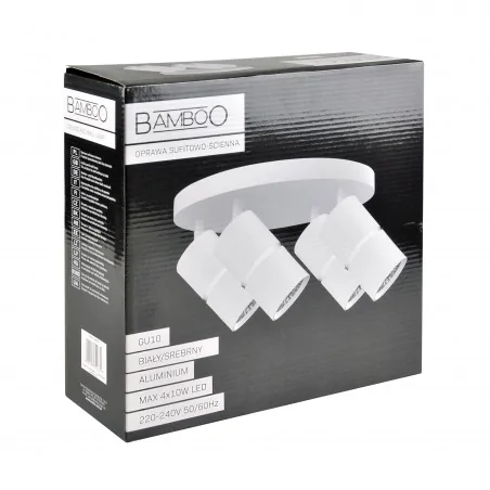 Oswietlenie-sufitowe - bialy plafon bamboo 4xgu10 324672 polux 