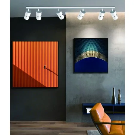 Oswietlenie-sufitowe - biała lampa ścienno-sufitowa bamboo 6xgu10 324689 polux 