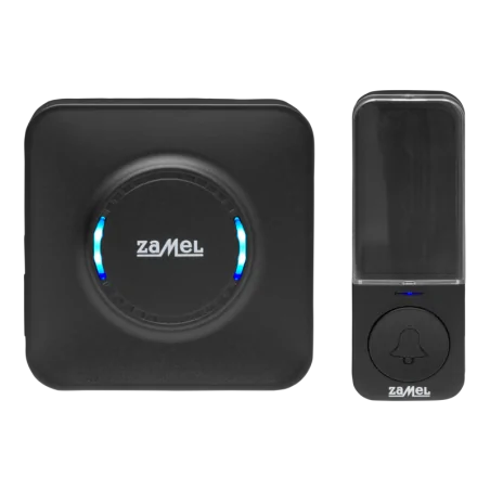 Dzwonki-do-drzwi-bezprzewodowe - czarny bezprzewodowy dzwonek do kontaktu z przyciskiem kinetycznym salsa ii st-965 zamel 