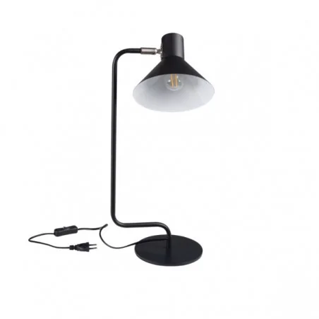 Lampki-biurkowe - lampa stołowa czarna z metalu e14 1x40w nedia 34475 kanlux 