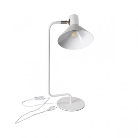 Lampki-biurkowe - stylowa lampka biurkowa biała e14 10w nedia 34476 kanlux 