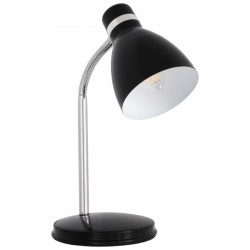 Lampki-biurkowe - lampka biurkowa czarno-chromowa e14 40w zara hr-40-b 7561 knlux