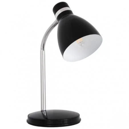 Lampki-biurkowe - lampka biurkowa czarno-chromowa e14 40w zara hr-40-b 7561 knlux 
