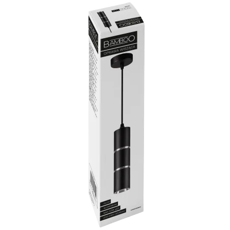 Oswietlenie-sufitowe - czarna lampa wisząca bamboo gu10 324320 polux 