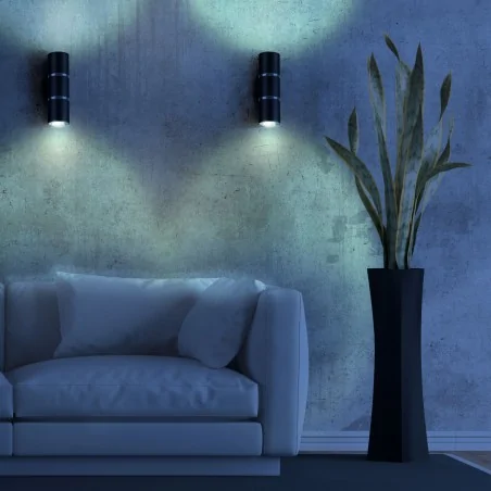 Kinkiety-do-salonu - czarny kinkiet bamboo 2xgu10 324344 polux 