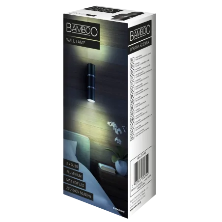 Kinkiety-do-salonu - czarny kinkiet bamboo 2xgu10 324344 polux 
