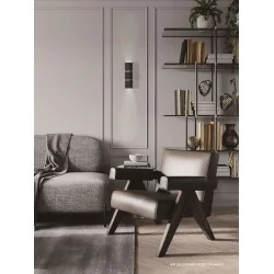 Kinkiety-do-salonu - czarny kinkiet bamboo 2xgu10 324344 polux 