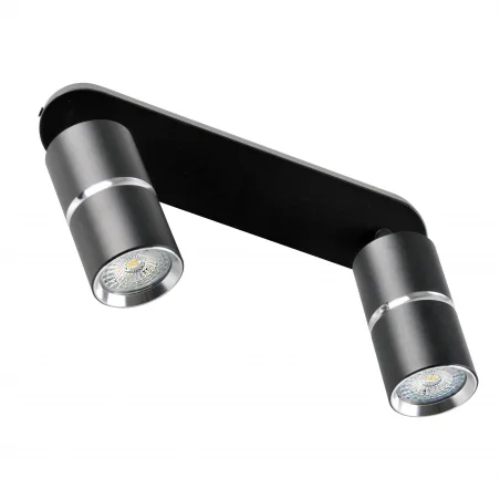 Kinkiety-do-salonu - czarna lampa ścienno-sufitowa bamboo 2xgu10 324580 polux 