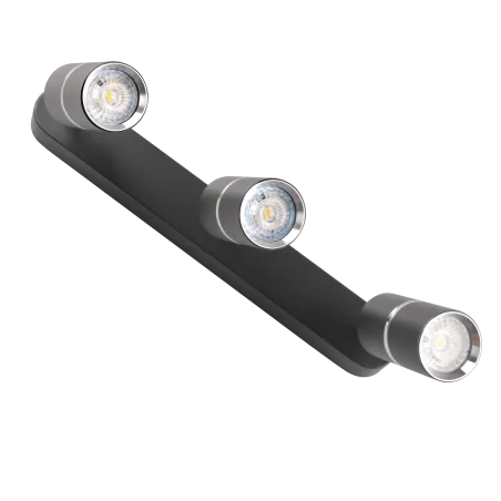 Kinkiety-do-salonu - czarna lampa ścienno-sufitowa bamboo 3xgu10 324597 polux 