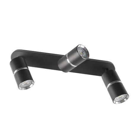 Kinkiety-do-salonu - czarna lampa ścienno-sufitowa bamboo 3xgu10 324597 polux 