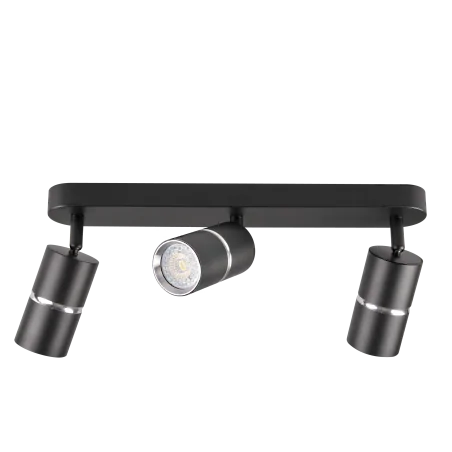 Kinkiety-do-salonu - czarna lampa ścienno-sufitowa bamboo 3xgu10 324597 polux 