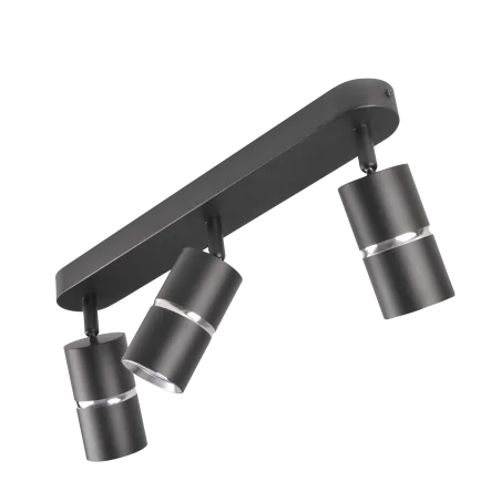 Kinkiety-do-salonu - czarna lampa ścienno-sufitowa bamboo 3xgu10 324597 polux 