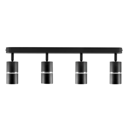 Kinkiety-do-salonu - czarna lampa ścienno-sufitowa bamboo 4xgu10 324603 polux 