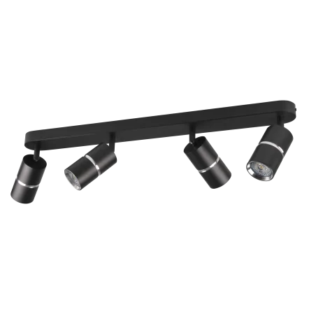 Kinkiety-do-salonu - czarna lampa ścienno-sufitowa bamboo 4xgu10 324603 polux 