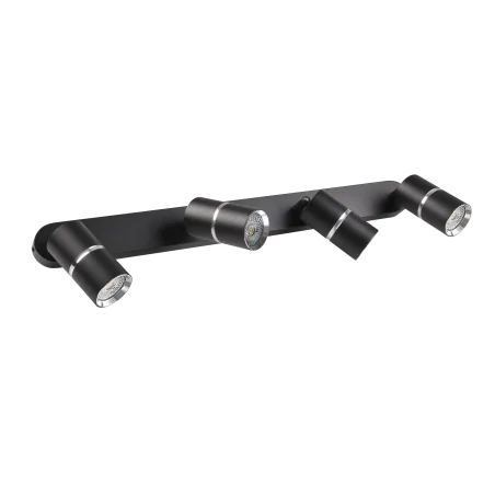 Kinkiety-do-salonu - czarna lampa ścienno-sufitowa bamboo 4xgu10 324603 polux 