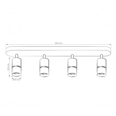 Kinkiety-do-salonu - czarna lampa ścienno-sufitowa bamboo 4xgu10 324603 polux 