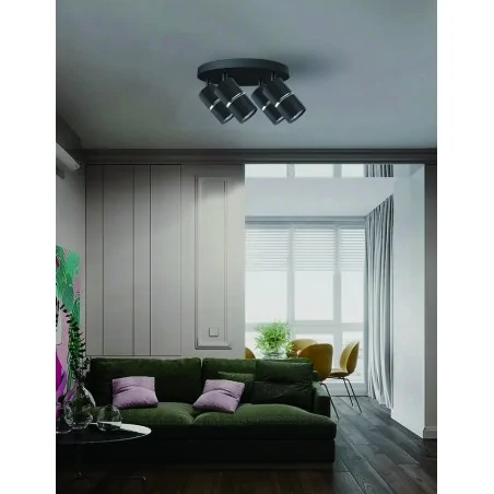 Oswietlenie-sufitowe - czarny plafon bamboo 4xgu10 324610 polux 