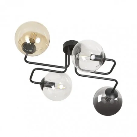 Lampy-sufitowe - lampa sufitowa kolorowe klosze szklane e14 4x40w bari ad-ld-6329b-fce14sp orno 