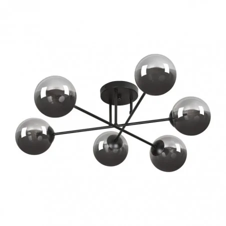 Lampy-sufitowe - sześciopunktowa lampa wisząca szklana e14 6x40w bari ad-ld-6330b-gre14sp orno 