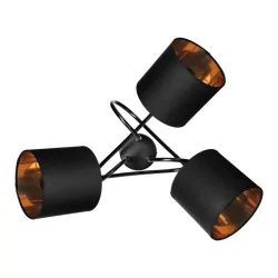 Lampy-sufitowe - lampa wisząca czarno-złota e27 3x60w vigo ad-ld-6355be27t orno 