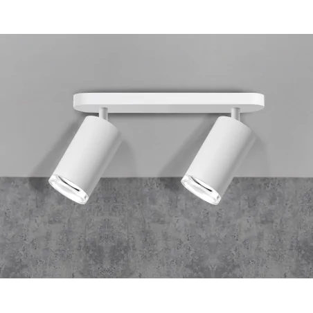 Kinkiety-do-salonu - biała lampa ścienno-sufitowa turyn 2xgu10 ip44 324795 polux 