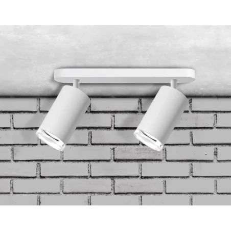 Kinkiety-do-salonu - biała lampa ścienno-sufitowa turyn 2xgu10 ip44 324795 polux 