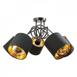 Lampy-sufitowe - oświetlenie sufitowe czarne na 5 żarówek e27 60w vigo ad-ld-6357be27t orno