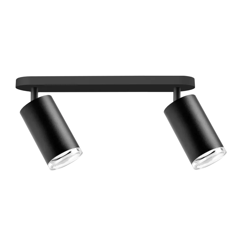 Kinkiety-do-salonu - czarna lampa ścienno-sufitowa turyn 2xgu10 ip44 324719 polux firmy POLUX GOLDLUX 