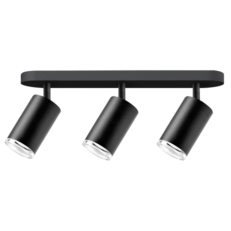 Kinkiety-do-salonu - czarna lampa ścienno-sufitowa turyn 3xgu10 ip44 324726 polux firmy POLUX GOLDLUX 