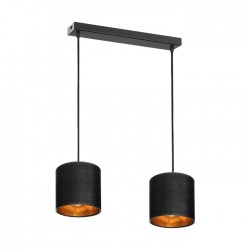 Lampy-sufitowe - lampa sufitowa czarna listwa e27 2x60w neva ad-ld-6362be27t orno