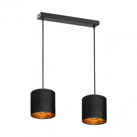 Lampy-sufitowe - lampa sufitowa czarna listwa e27 2x60w neva ad-ld-6362be27t orno 