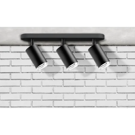 Kinkiety-do-salonu - czarna lampa ścienno-sufitowa turyn 3xgu10 ip44 324726 polux 