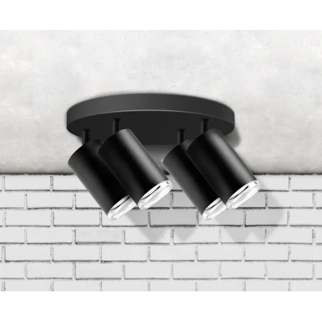 Oswietlenie-sufitowe - czarny plafon turyn 4xgu10 ip44 324733 polux 