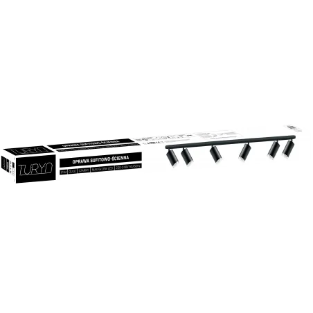 Kinkiety-do-salonu - czarna lampa ścienno-sufitowa turyn 6xgu10 ip44 324740 polux 