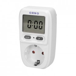 Liczniki-jednofazowe - kalkulator energii - watomierz z wyświetlaczem lcd wersja schuko orno or-wat-419(gs) 