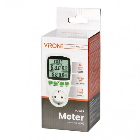 Liczniki-jednofazowe - jednotaryfowy watomierz z  wyświetlaczem lcd wersja schuko em-4(gs) orno 