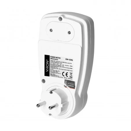 Liczniki-jednofazowe - dwutaryfowy watomierz z wyświetlaczem lcd schuko 16a max. 3680w em-1(gs) orno 