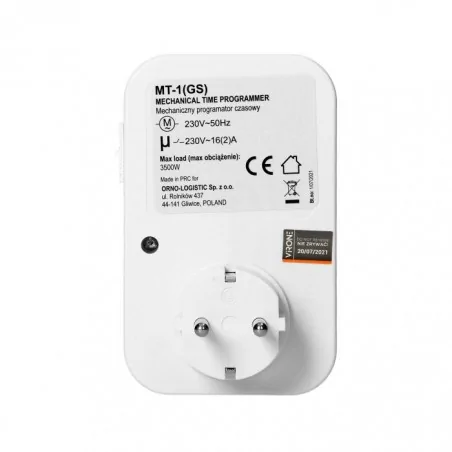 Programatory-czasowe - programator czasowy mechaniczny schuko mt-1(gs) virone orno 