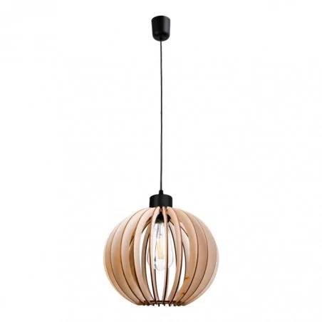 Lampy-sufitowe - drewniana lampa sufitowa okrągła e27 1x60w palla ad-ld-6381be27d orno 