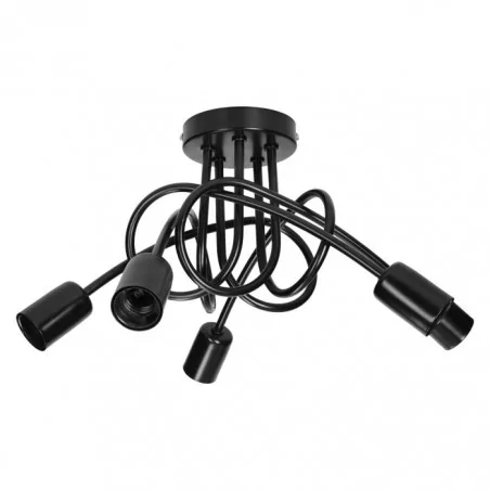 Lampy-sufitowe - pięciopunktowa lampa sufitowa czarna e27 5x60w malaga ad-ld-6403be27m orno 