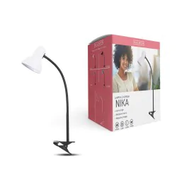 Lampki-biurkowe - biała lampka biurkowa e27 nika ls005 nilsen 