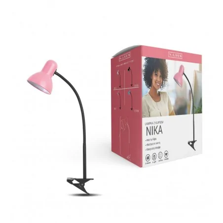 Lampki-biurkowe - różowa lampka biurkowa e27 nika ls007 nilsen 