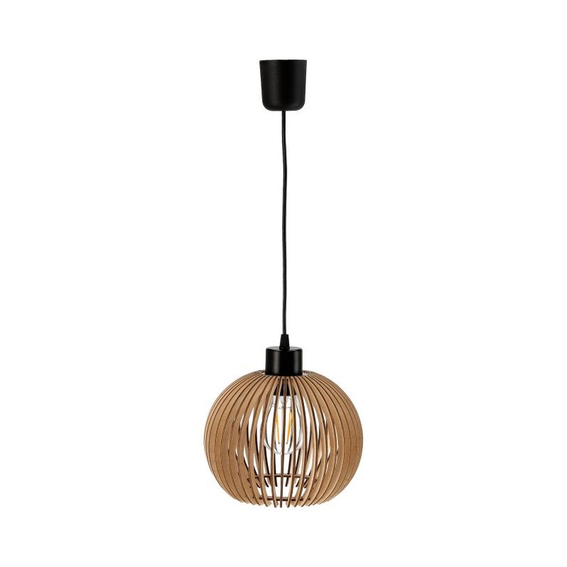 Lampy-sufitowe - lampa sufitowa okrągła drewniana e27 60w anafi ad-ld-6411be27d orno firmy ORNO 