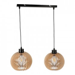 Lampy-sufitowe - podwójna lampa sufitowa drewniana e27 2x60w anafi ad-ld-6412be27d orno