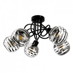 Lampy-sufitowe - lampa sufitowa czarna - szklana e27 5x60w milano ad-ld-6417be27sw orno