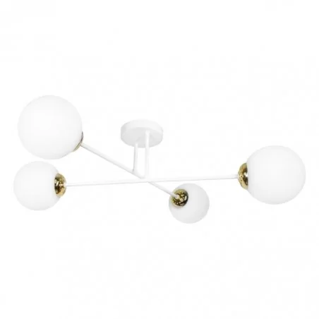 Lampy-sufitowe - delikatna lampa sufitowa biało-złota e27 4x60w leia 4p ad-ld-6438w-ce27sm orno 