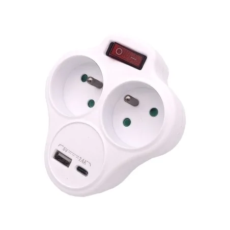 Rozgalezniki - rozgałęźnik podwójny złodziejka + 2xusb wyłącznik z-12 rum-lux 