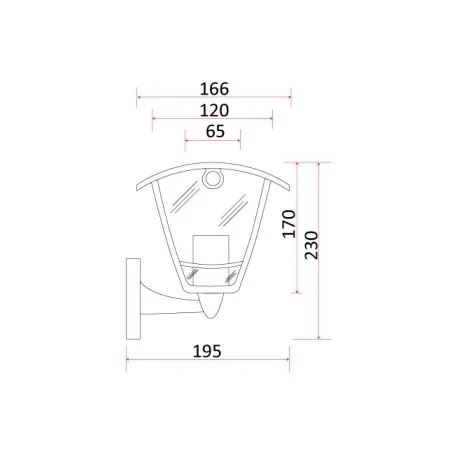 Kinkiety-solarne - solarny kinkiet ogrodowy z czujnikiem ruchu i zmierzchu e27 ip44 solar-11 rum-lux 