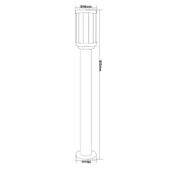 Slupki-ogrodowe - słupek ogrodowy czarny 80cm e27 szekla-800 og/0061 rum-lux 