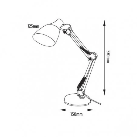 Lampki-biurkowe - czarna lampka biurkowa kreślarska 40w e27 fn018 lilly nilsen 